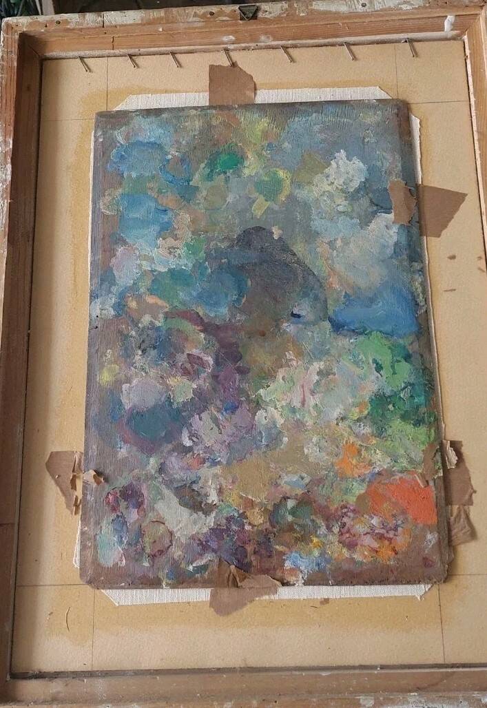 Oil painting on panel early 1900 landscape impressionist frame