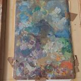 Oil painting on panel early 1900 landscape impressionist frame