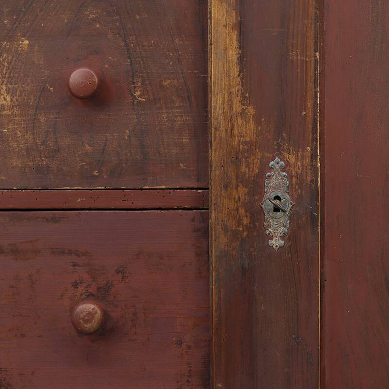 Antique painted kitchen bread cabinet