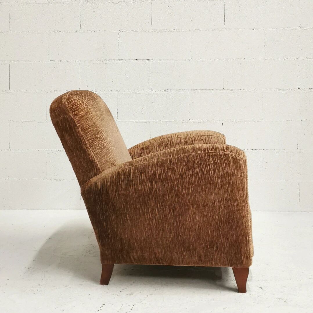 Velvet club armchair, 1950