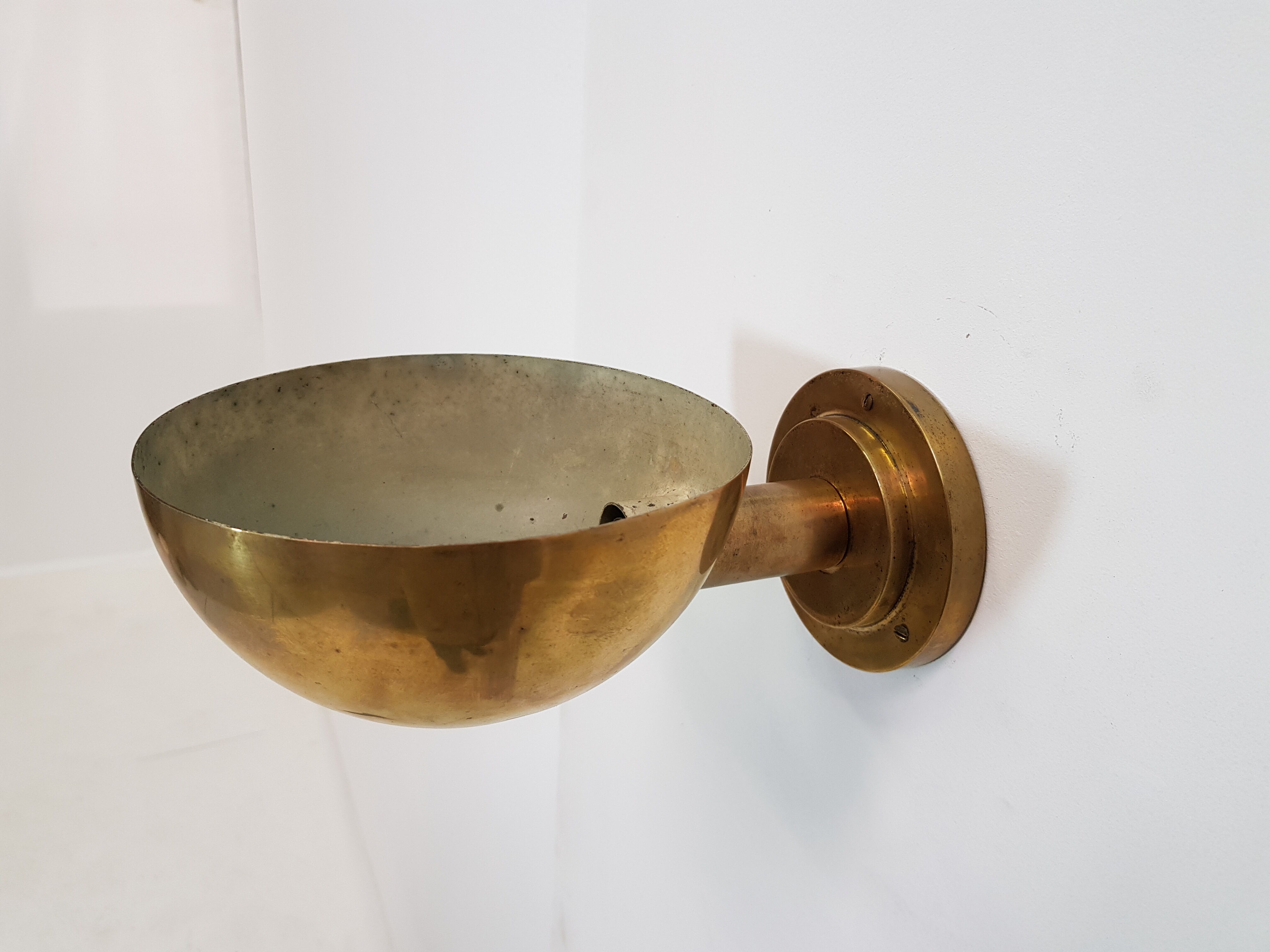 Vintage art deco brass wall light