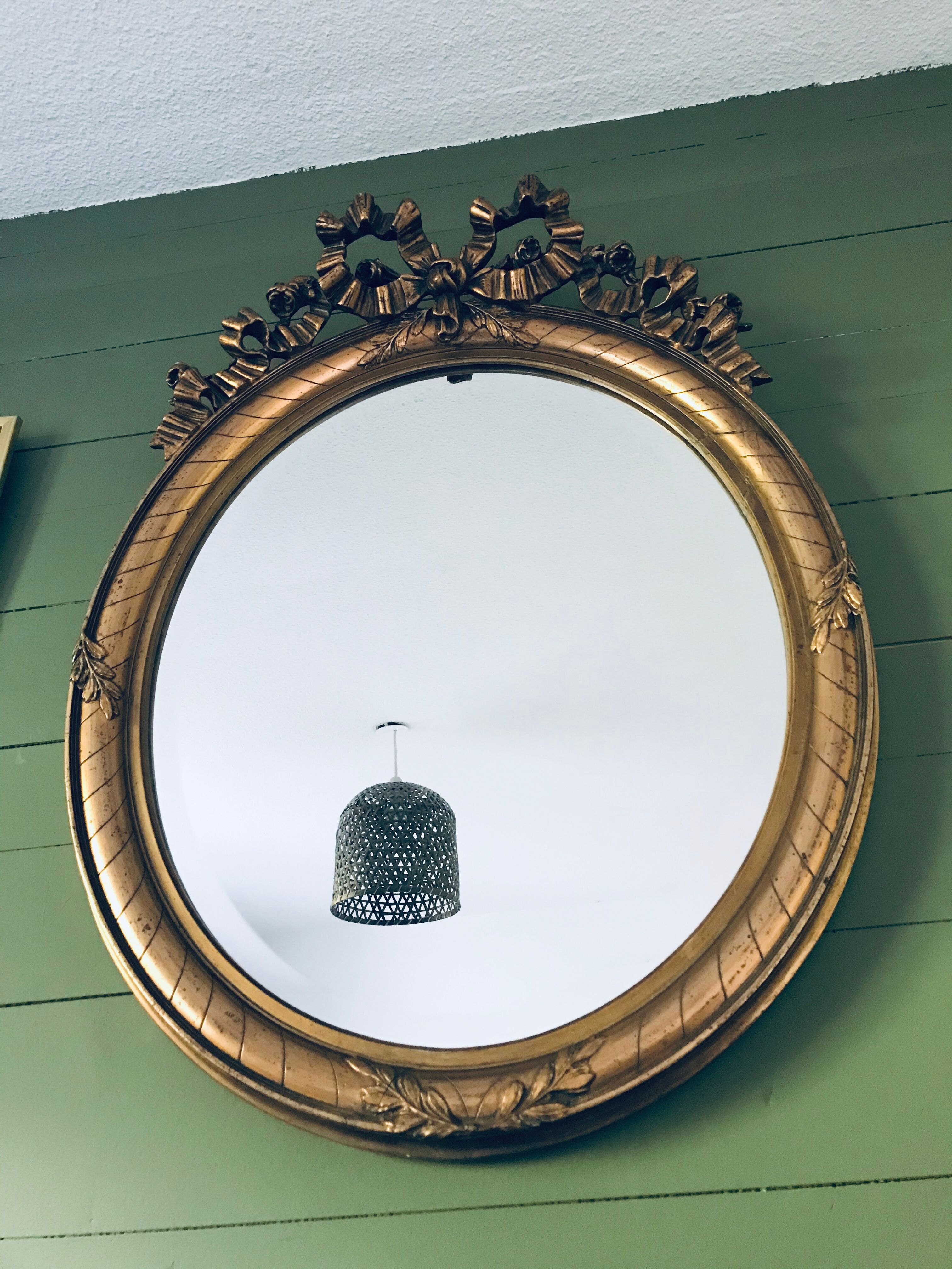 1900 mirror with beveled knot - 80x62cm
