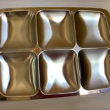 Italy brushed metal compartment dish
