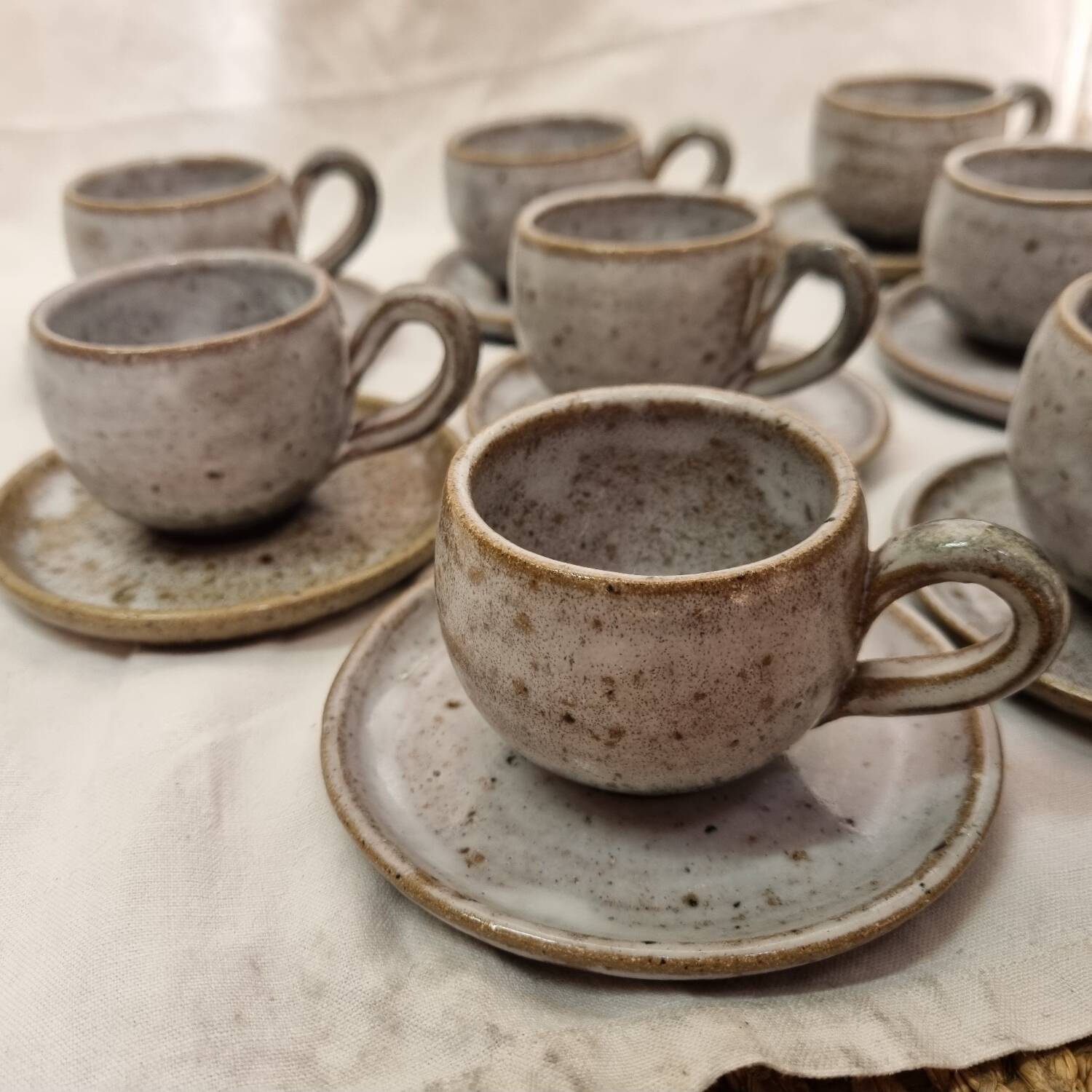 8 cup stoneware tea set from 1980