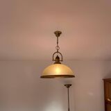 Lustre coupole verre et laiton