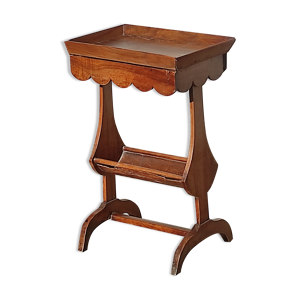 Ancien porte-revues chevet vide poche porte-lettres vintage en bois rustique avec tiroir bout canapé