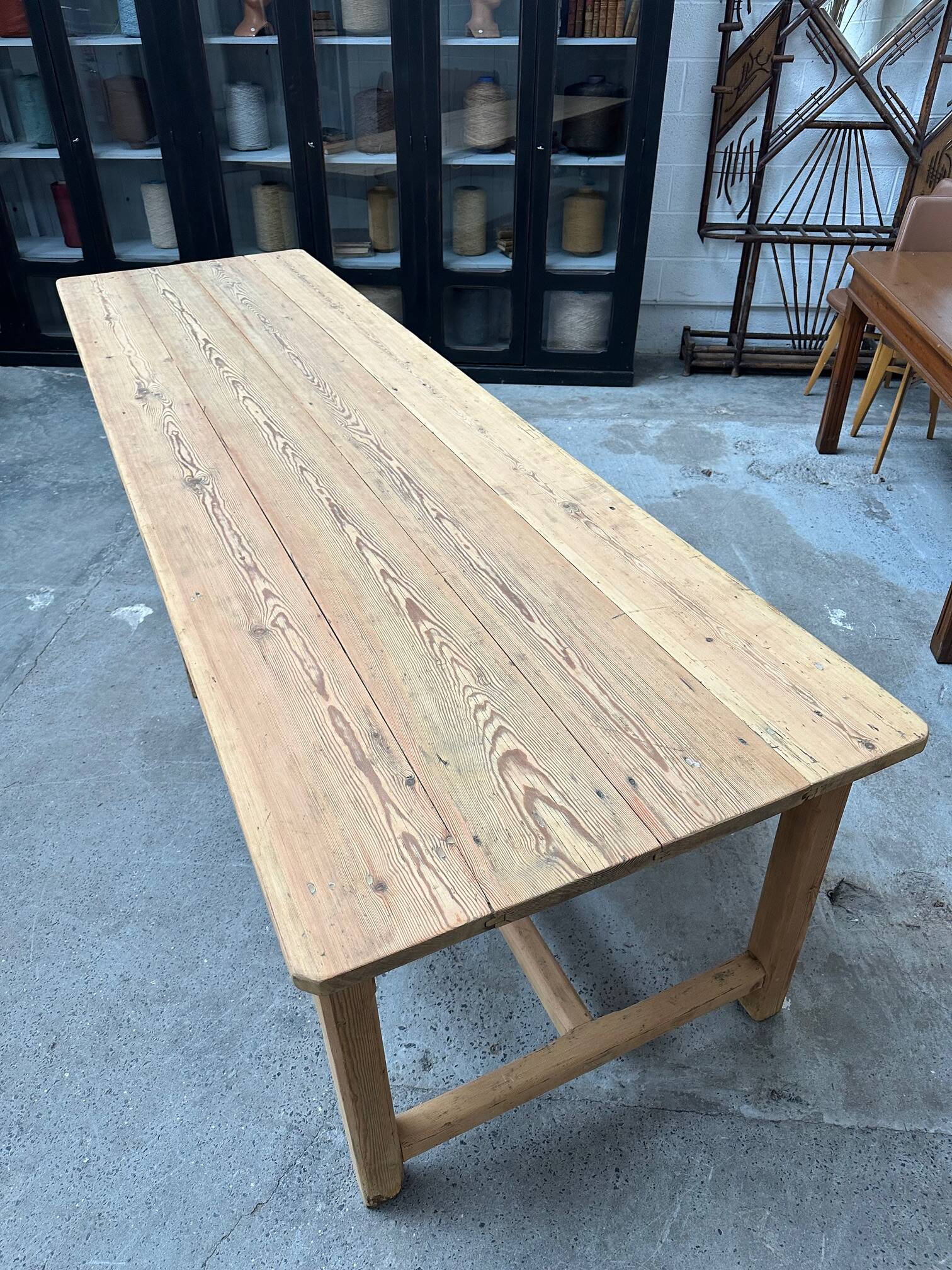 Large 20th century pine community table