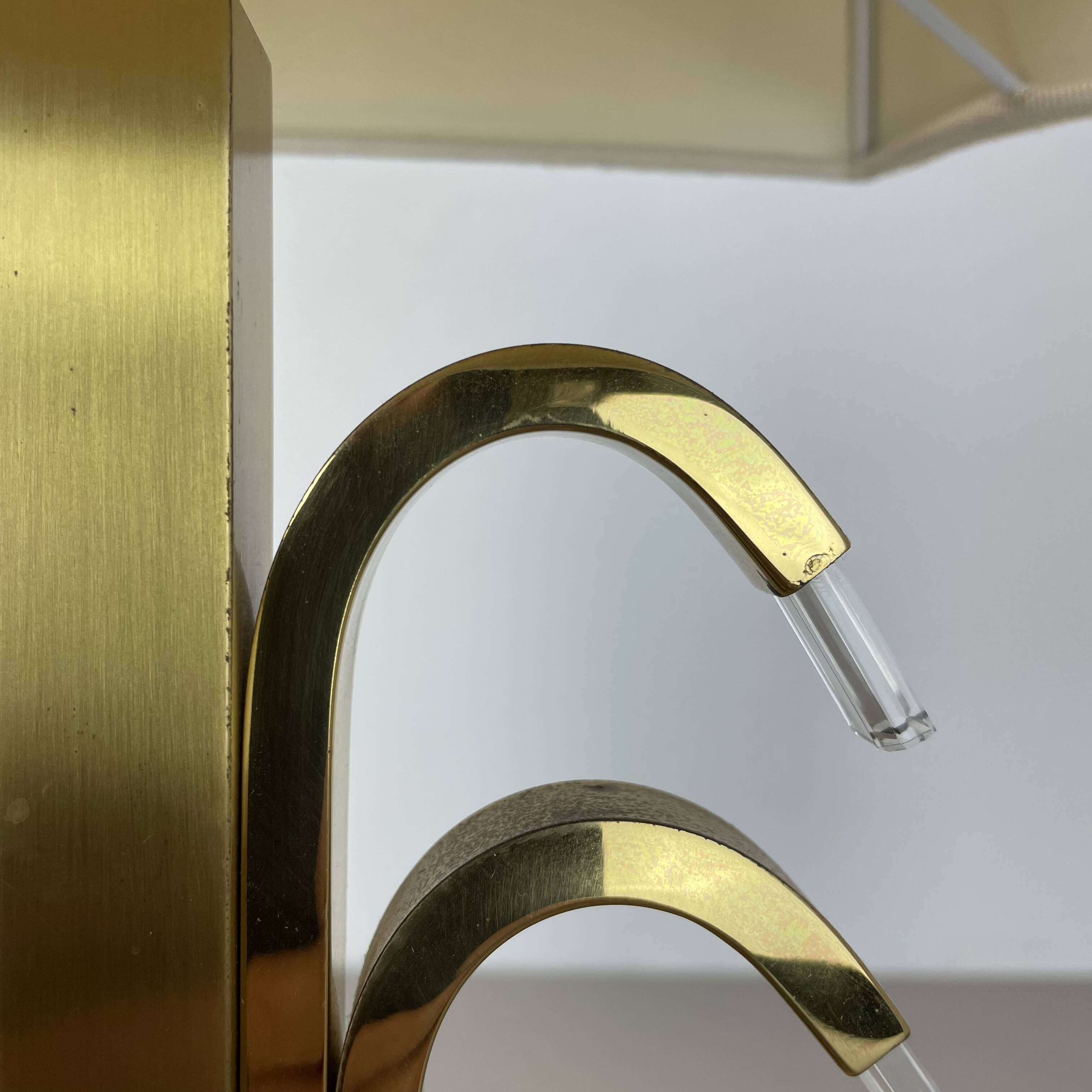 Hollywood Regency Style Brass and Acryl Table Light by WKR Lights, Germany 1970s