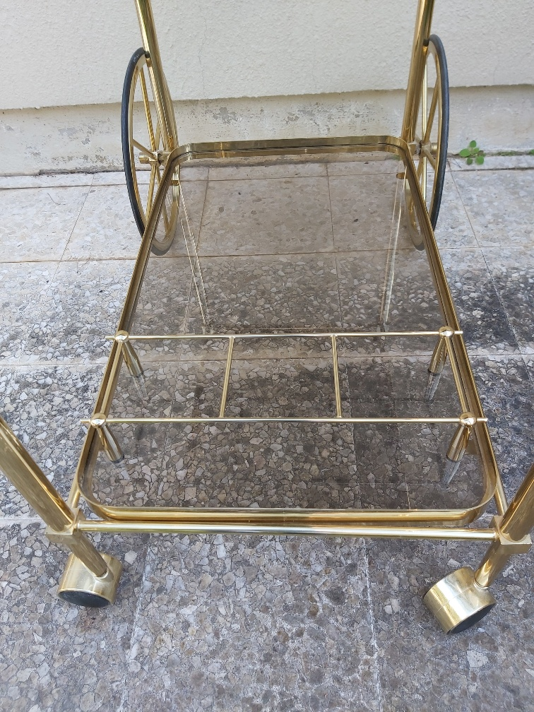 Rolling dessert brass removable tray 70s