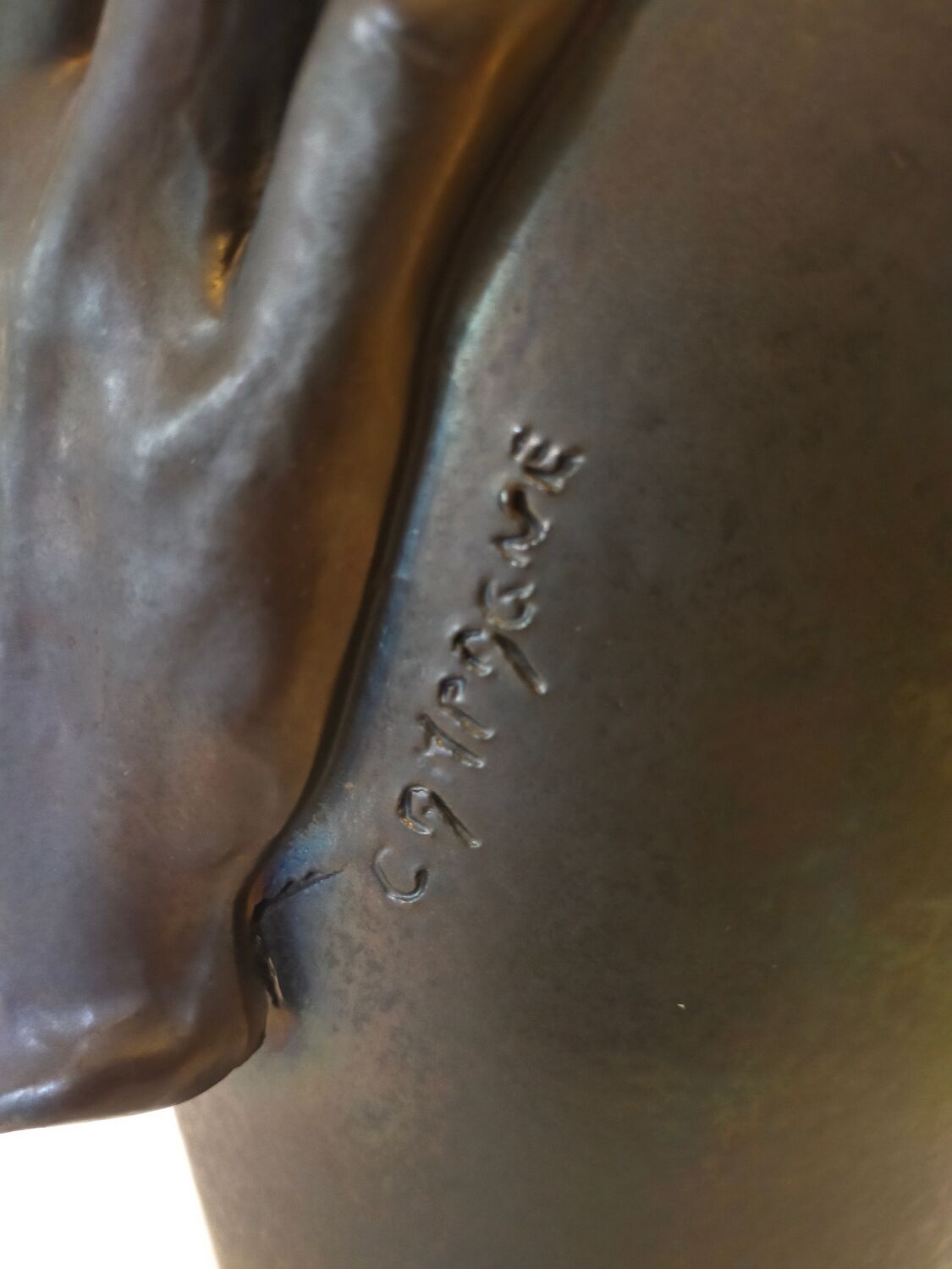 Vase en céramique, circa 50/60, signé