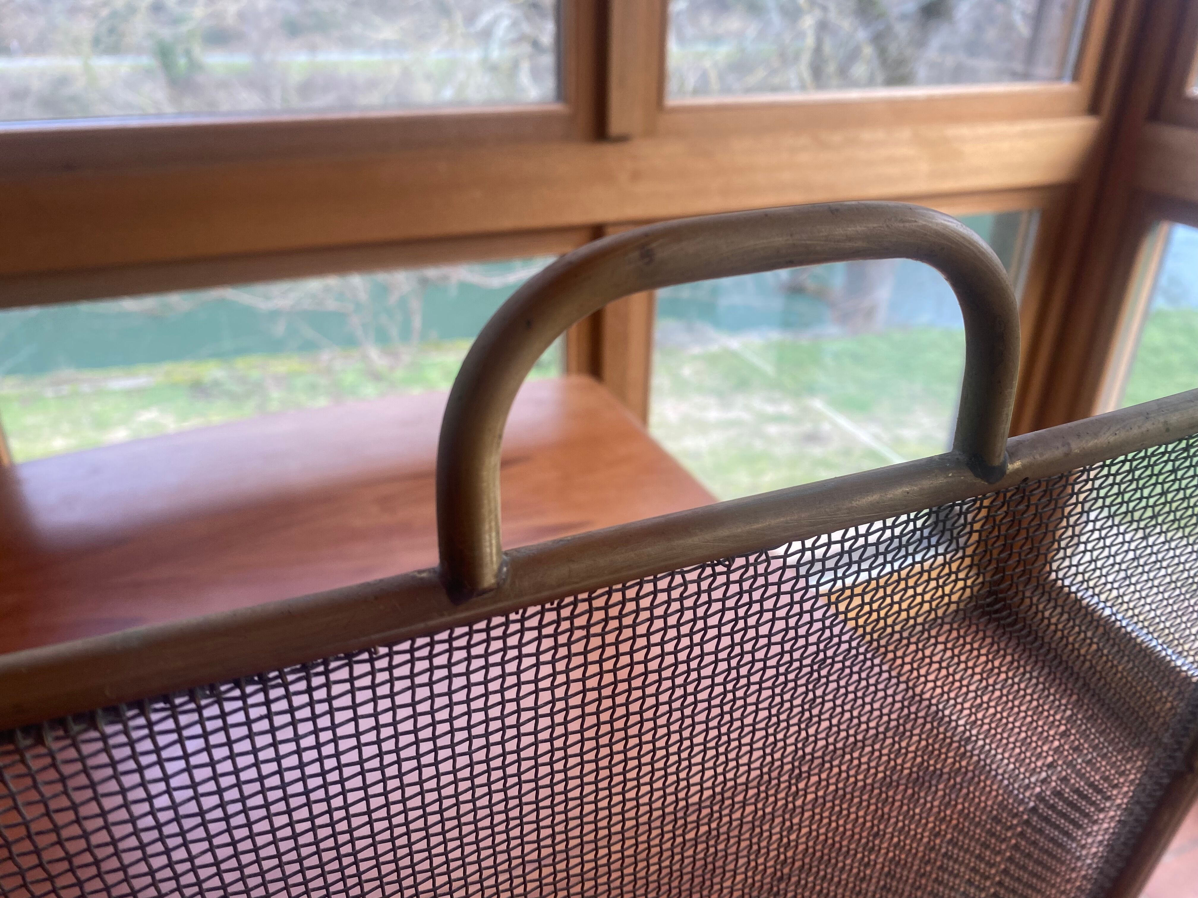 English brass fire screen circa 1900