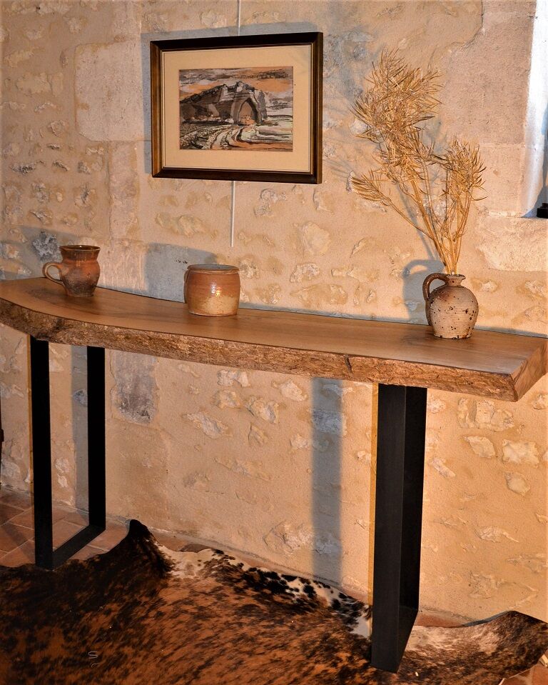 Solid walnut console