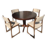 Table scandinave à rallonge avec 4 chaises