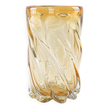 Vase en verre artistique, design italien, années 1960, production : Italie