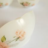 Set of 5 ramekins opaline Arcopal France roses 60s vintage