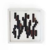 Three-dimensional framed artwork in wenge wood by Studio Aik