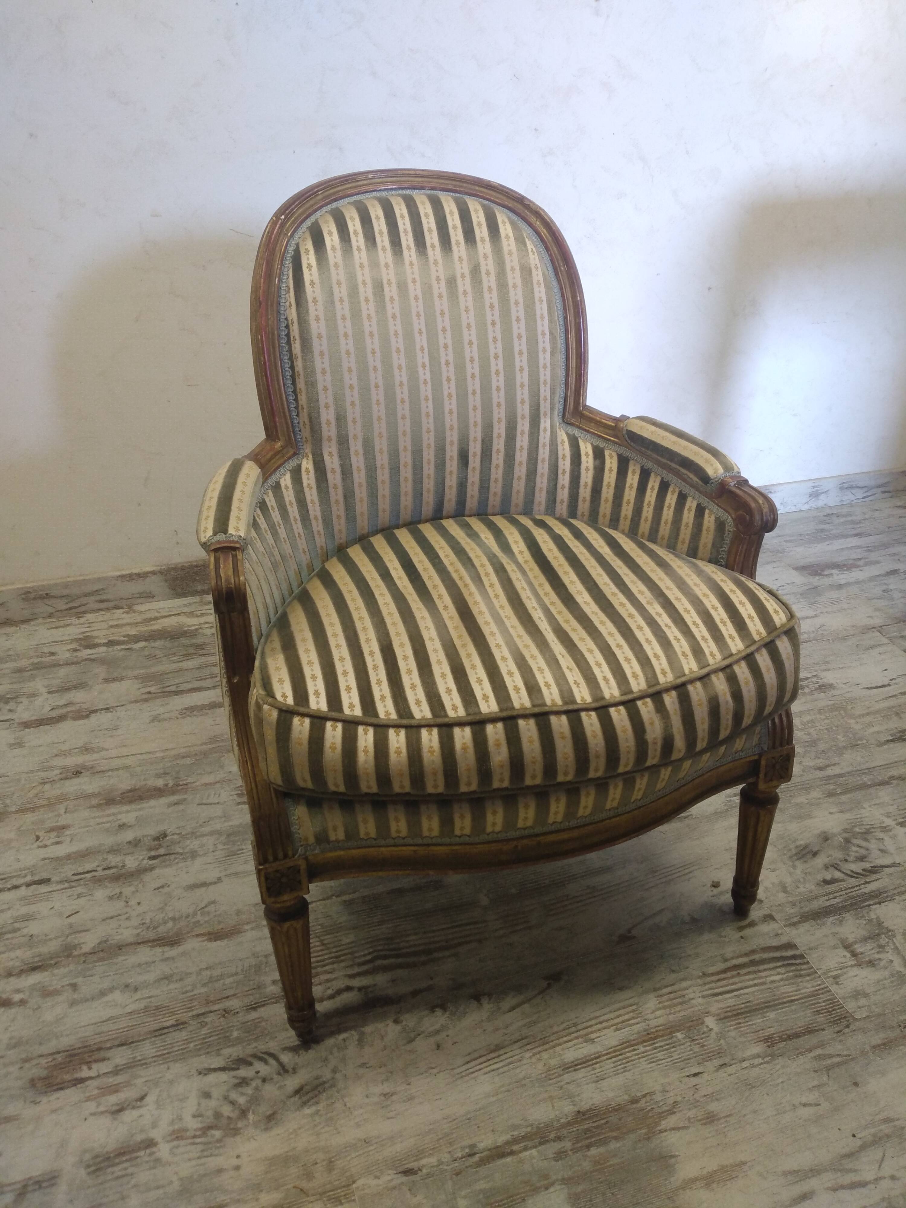 Louis XVI style bergère armchairs