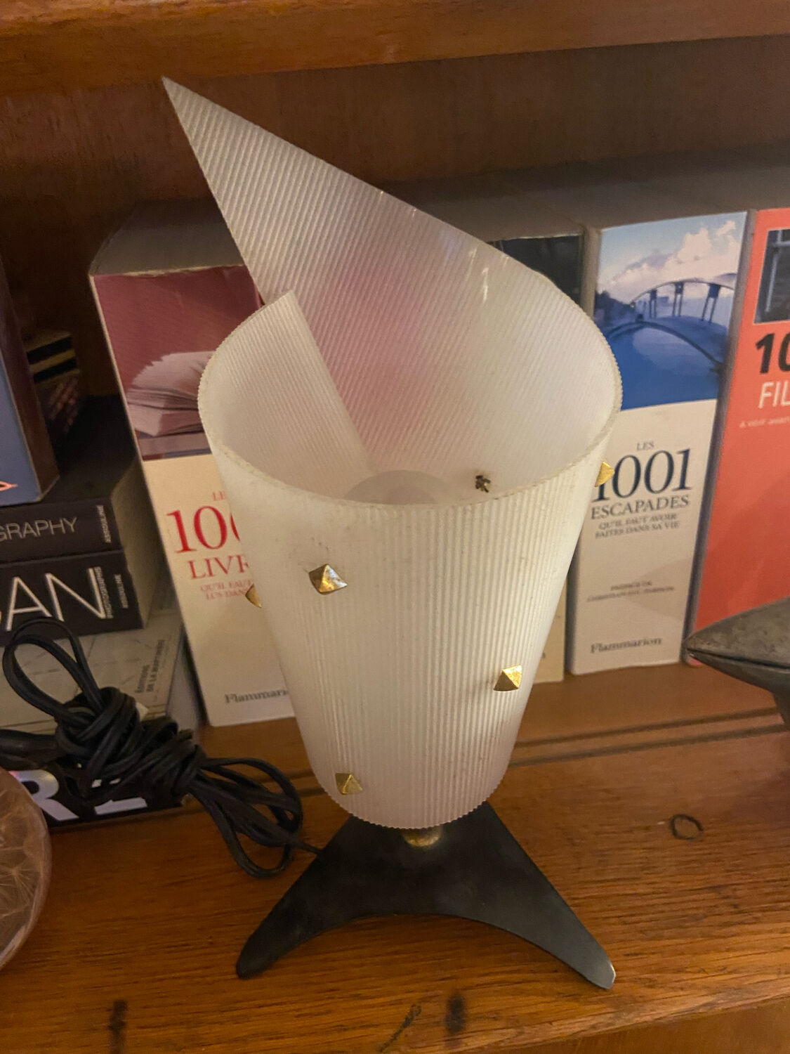 Lamp in bakelite and brass 50s