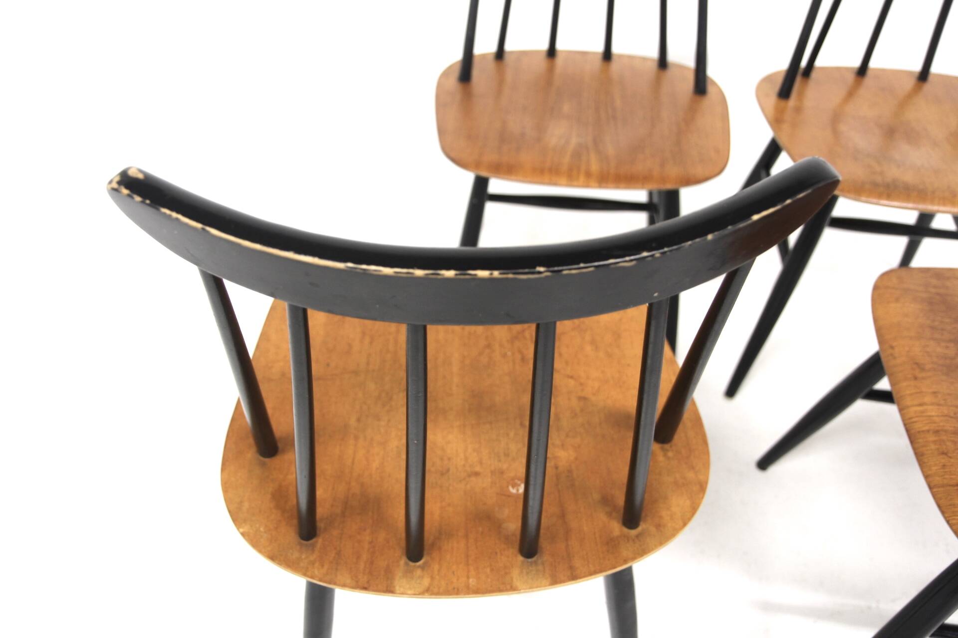 Set of 4 Scandinavian "Fanett" chairs, Ilmari Tapiovaara, Sweden, 1960