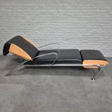 Black leather lounge chair futuro 3 by massimo iosa ghini for moroso - italy 1980's