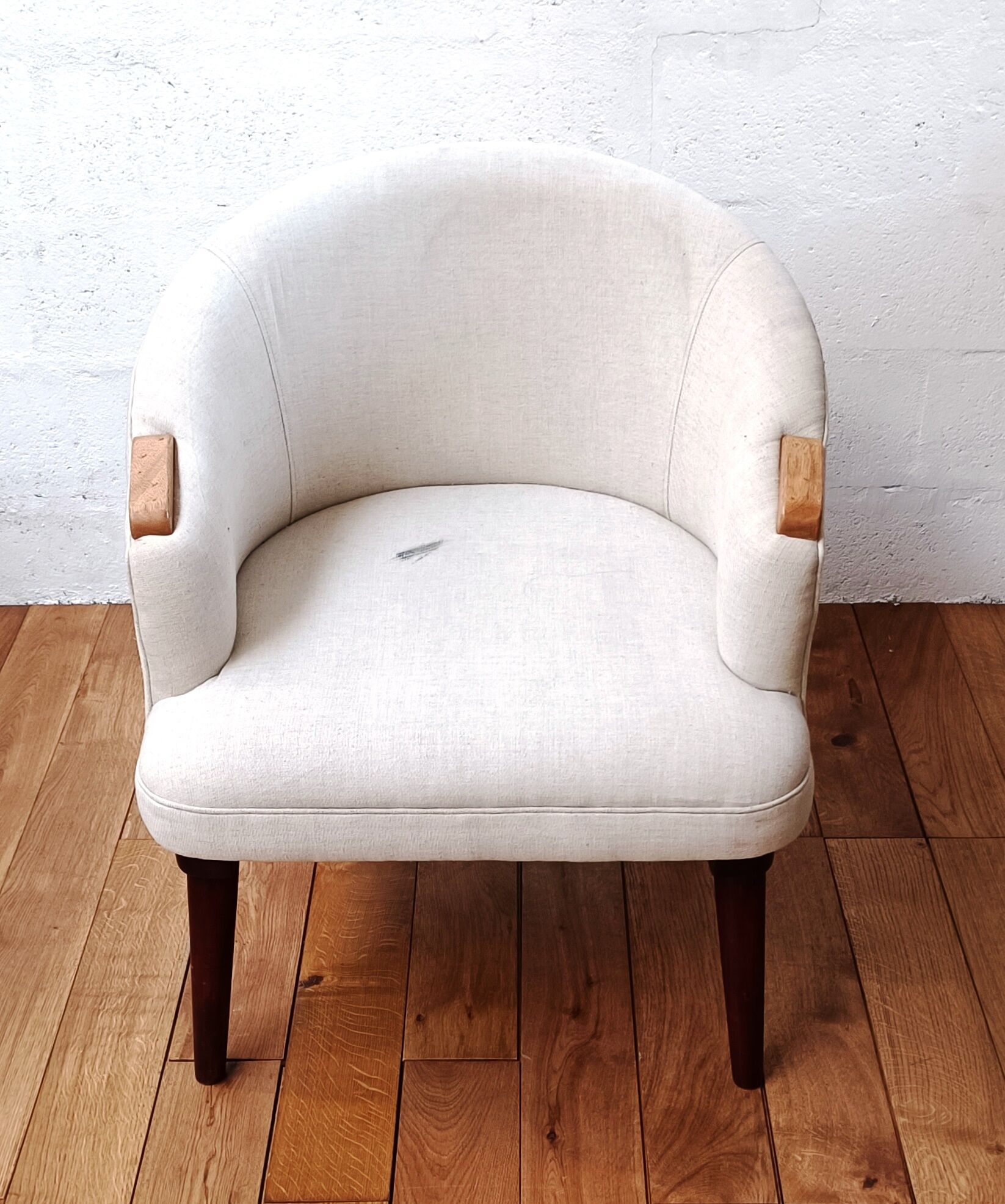 Vintage linen armchair