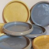 Seven vintage potter's sweet treat plates