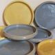Seven vintage potter's sweet treat plates