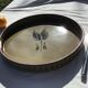 Flat pie beige khaki leaf pattern