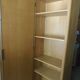 Vintage wooden wardrobe, modular wooden shelves.