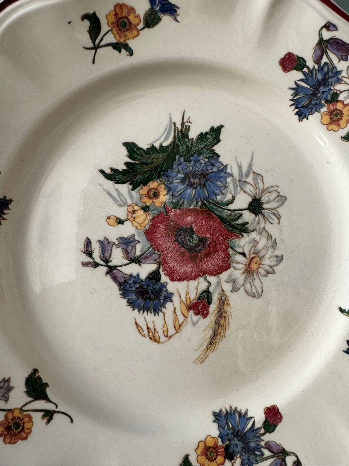 Series of 8 Digoin Sarreguemines flat plates, Agreste collection