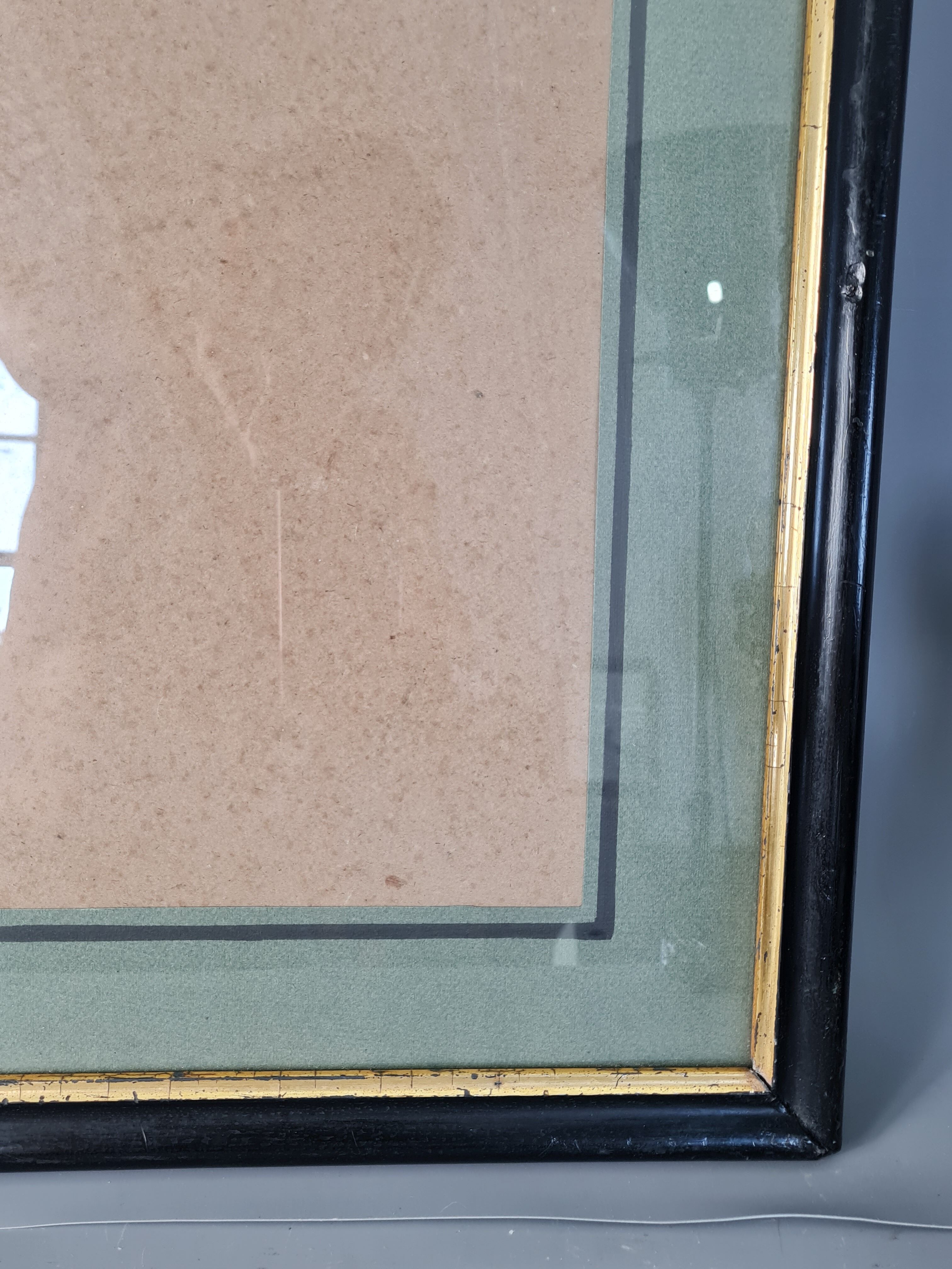 Frame Napoleon III lacquered wood black / gold 65,5x54,5 foliage 61x50 cm + SB glass