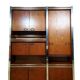 Scandinavian furniture in two modules in stained ash and chromed metal circa 1960
