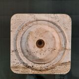 Coffee table with tray - travertine and glass - vintage.