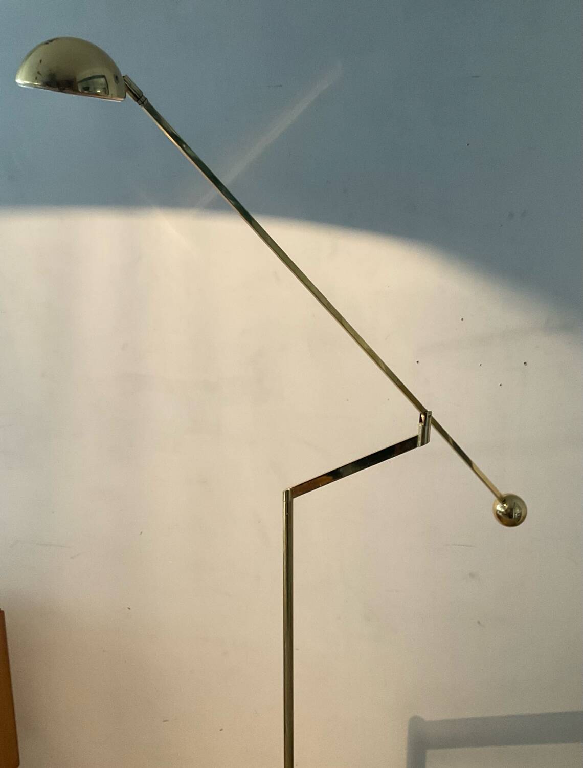 Vintage brass counterweight floor lamp