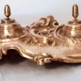 Ancien encrier en bronze doré