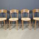 Chaises de salle à manger vintage de bistrot italien et corde de papier, années 1980