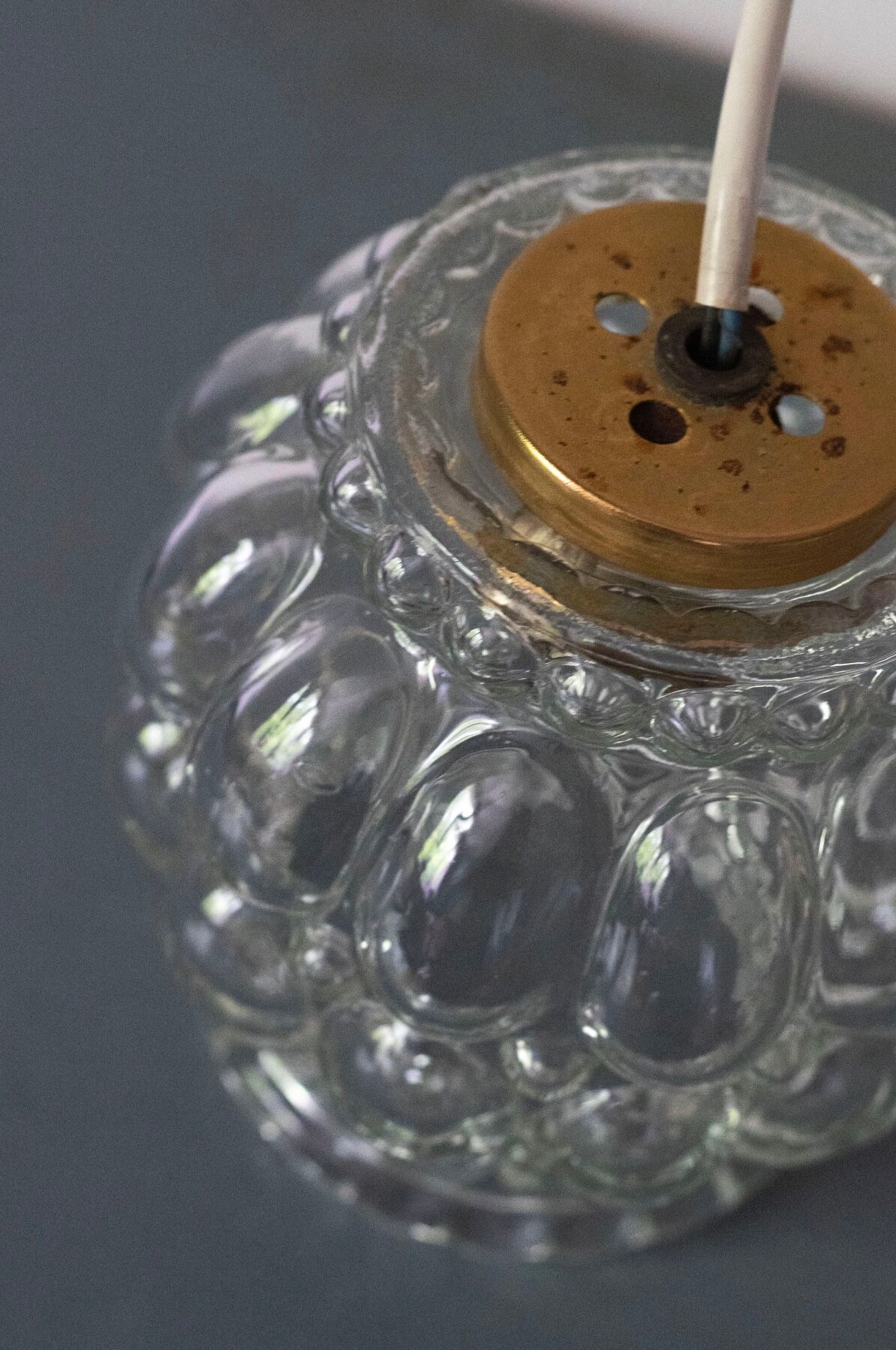 Vintage glass bubble pendant lamp