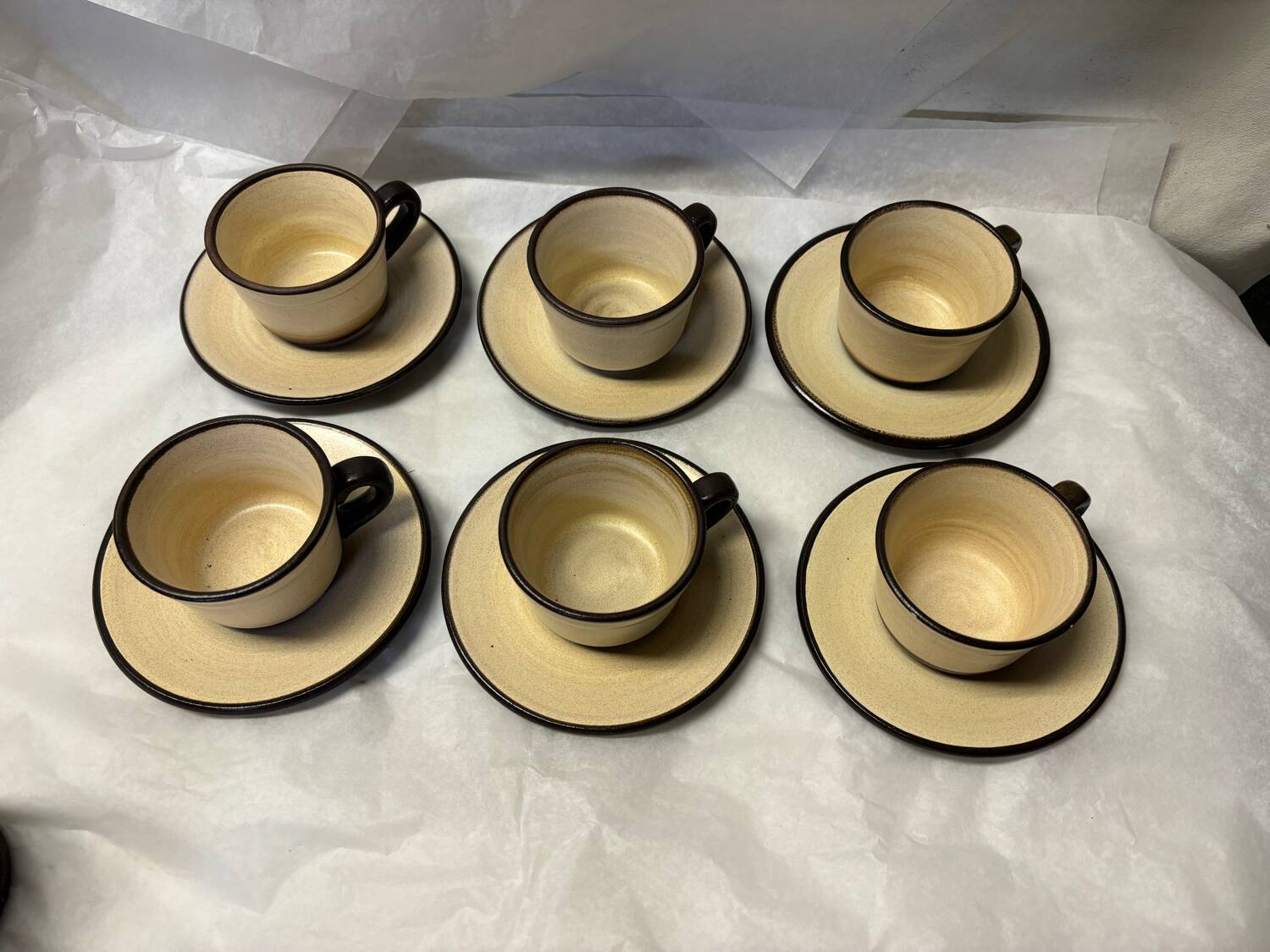 Set of 6 vintage stoneware mugs
