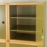 Système d'armoires Flötotto, années 1970, vert, hêtre, 4 pièces