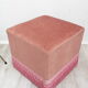 Pink velvet pouf