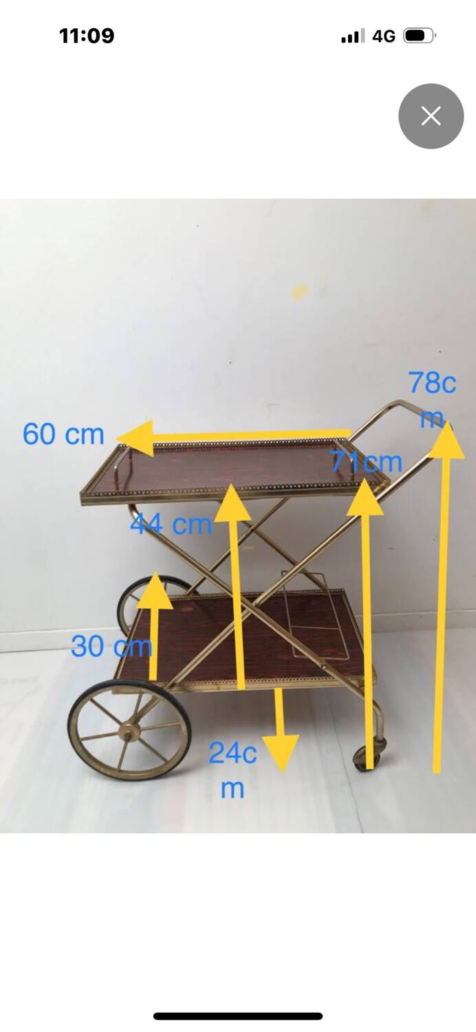 Vintage rolling serving cart 1969