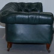 Victorian restored leather Chesterfield sofa 1890 Cornelius V Smith with springs