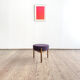 Tabouret Mid-Century en bois avec tissu Kvadrat, design danois