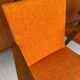 Pair of vintage 60s armchairs in wood and orange bouclé fabric