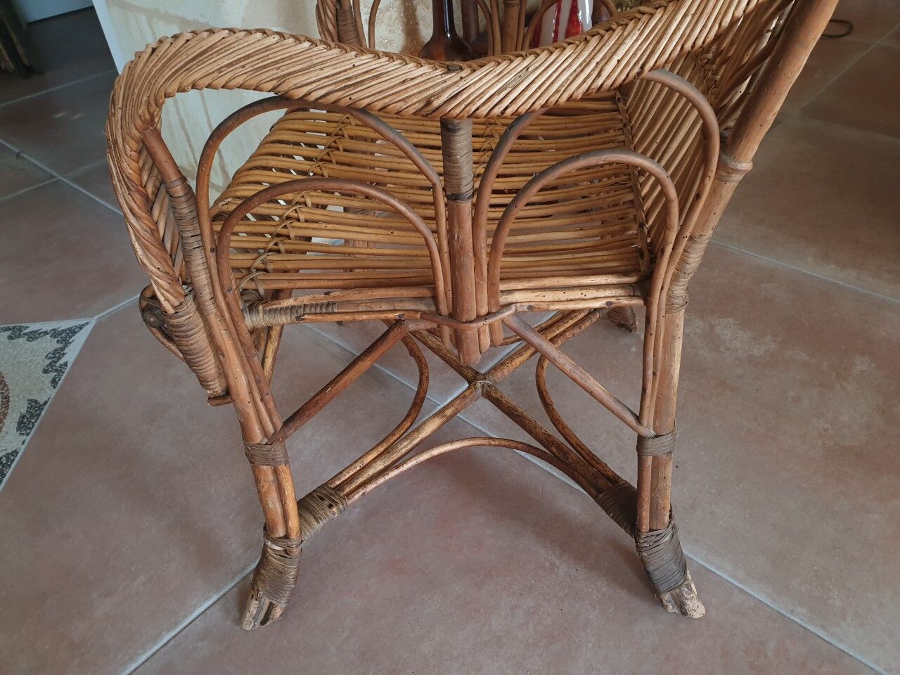 Rattan armchair 20s