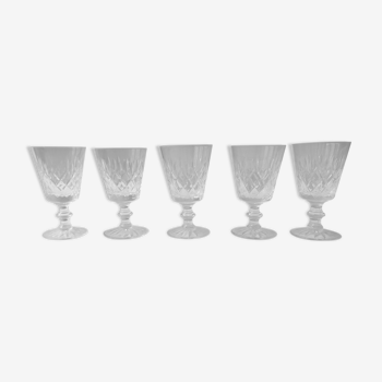 Lot de 5 verres gravés en cristal de Lorraine