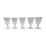Lot de 5 verres gravés en cristal de Lorraine