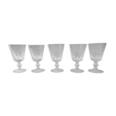 Lot de 5 verres gravés en cristal de Lorraine