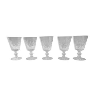 Lot de 5 verres gravés en cristal de Lorraine