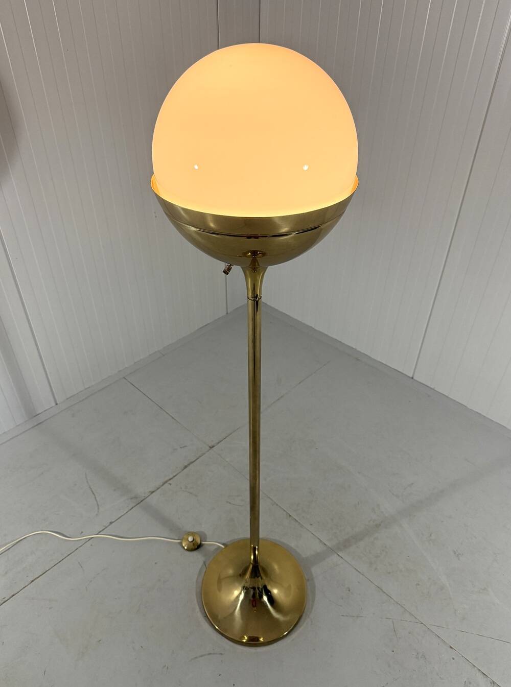 Vereinigte Werkstätten München brass & glass globe floor lamp 1960’s